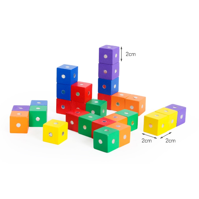 Magnetic Wooden Blocks Set (10Pcs)