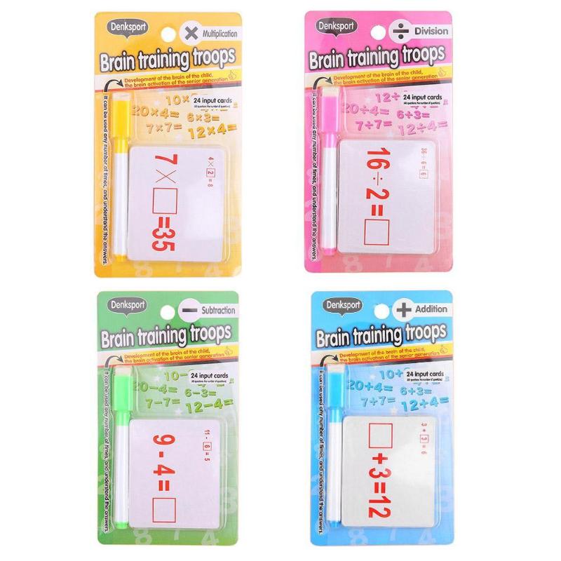 Math Flashcards with Erasable Pen