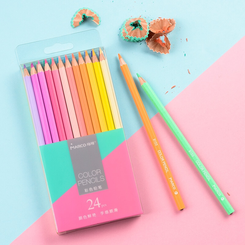 Pastel Colored Pencils Set (12/24Pcs)