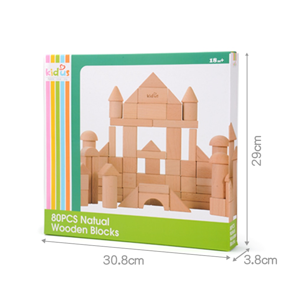 Wooden Bricks Kids Building Toy (80Pcs)