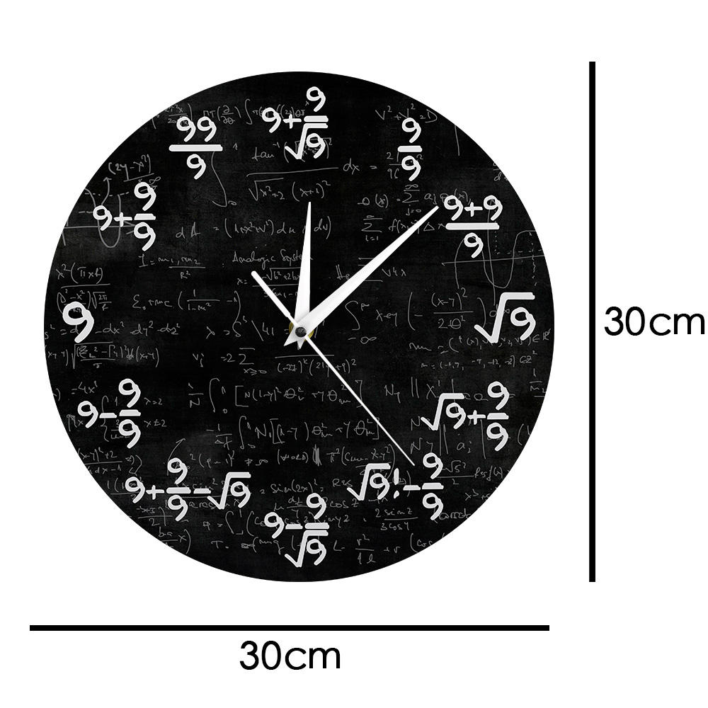 Math Clock Equations Wall Clock