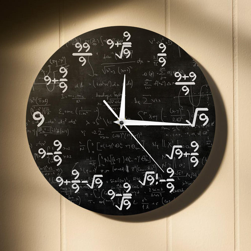 Math Clock Equations Wall Clock