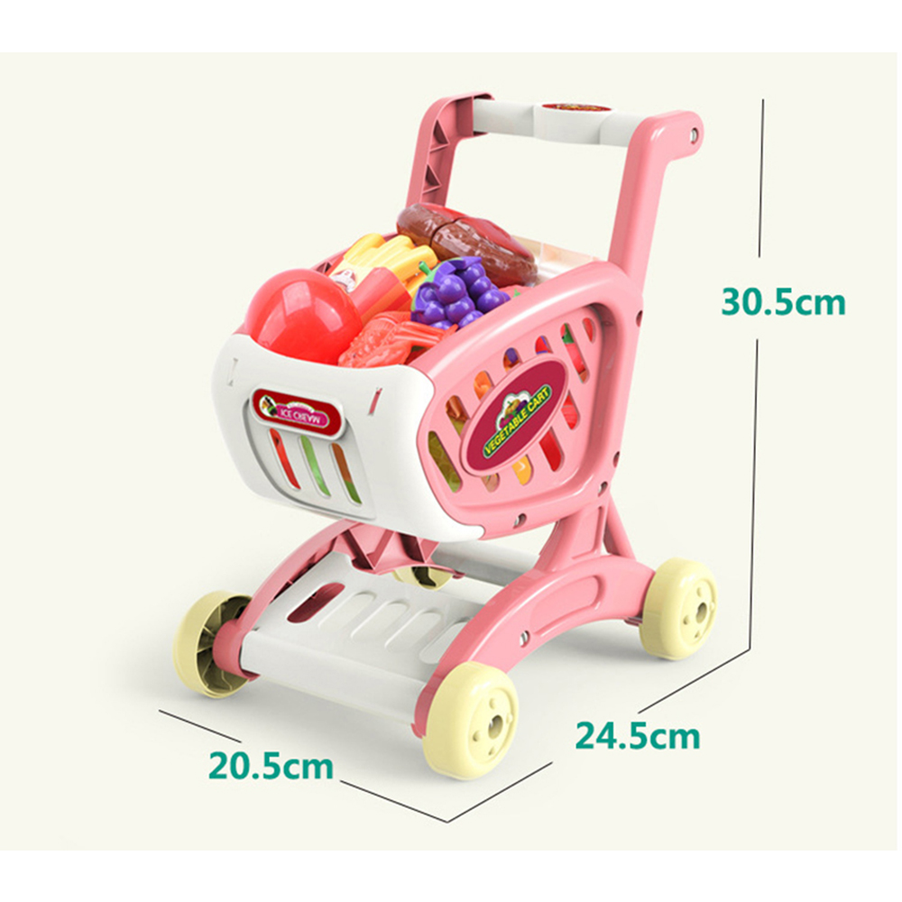 Toy Shopping Cart with Toy Groceries