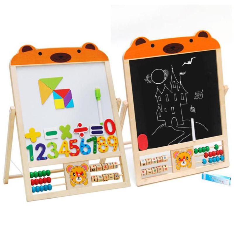 Kids Chalkboard Wooden Easel Stand