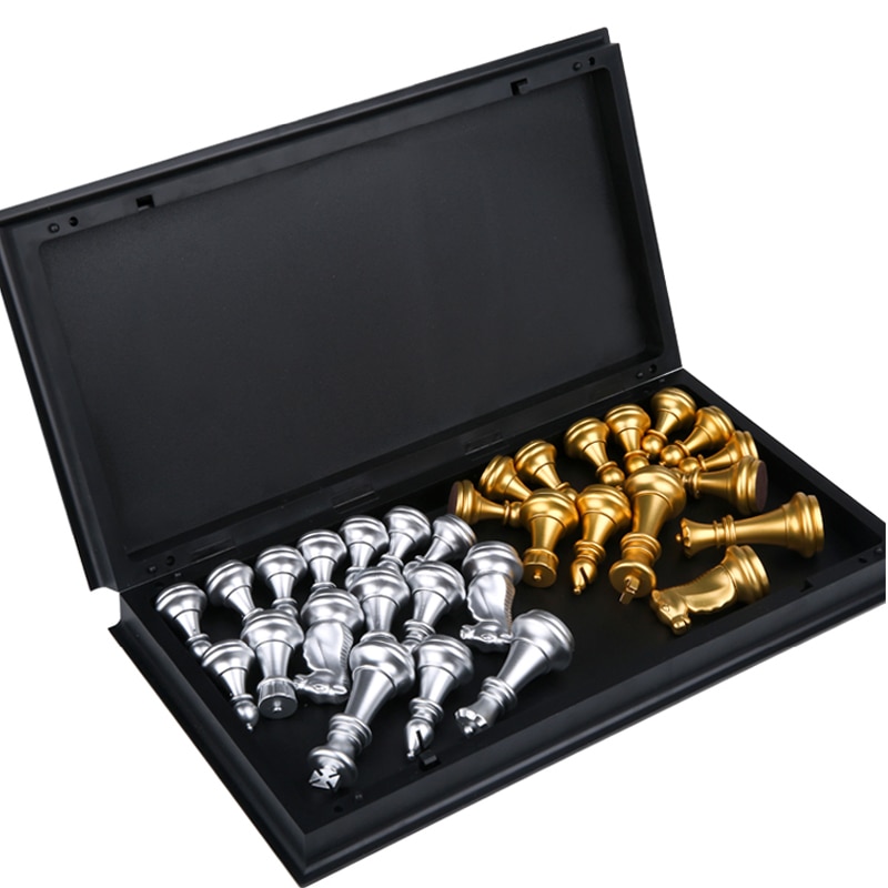 Magnetic Chess Set Gold Silver Pieces