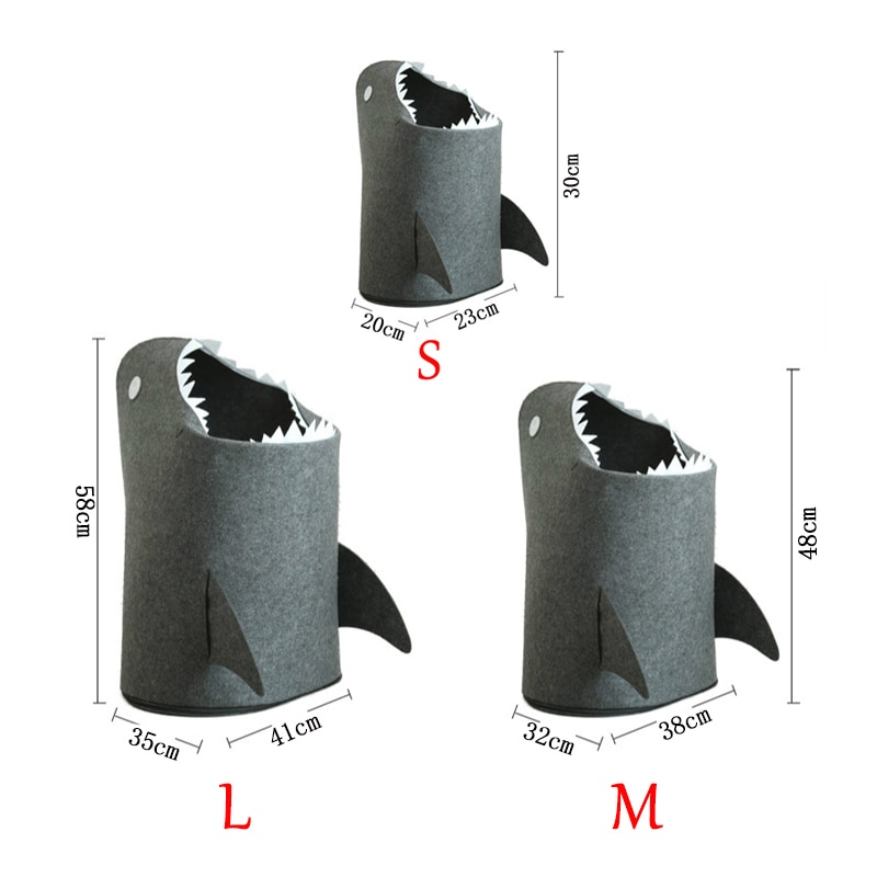 Kids Laundry Basket Shark Clothes Organizer