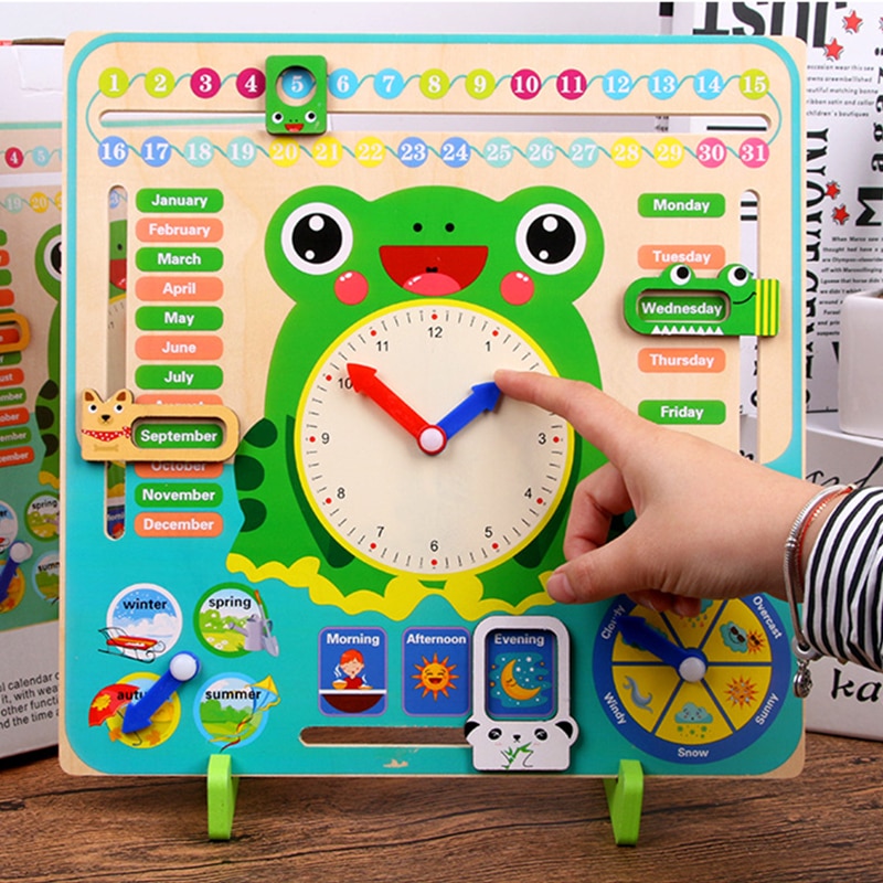 Toy Clock Wooden Teaching Aid