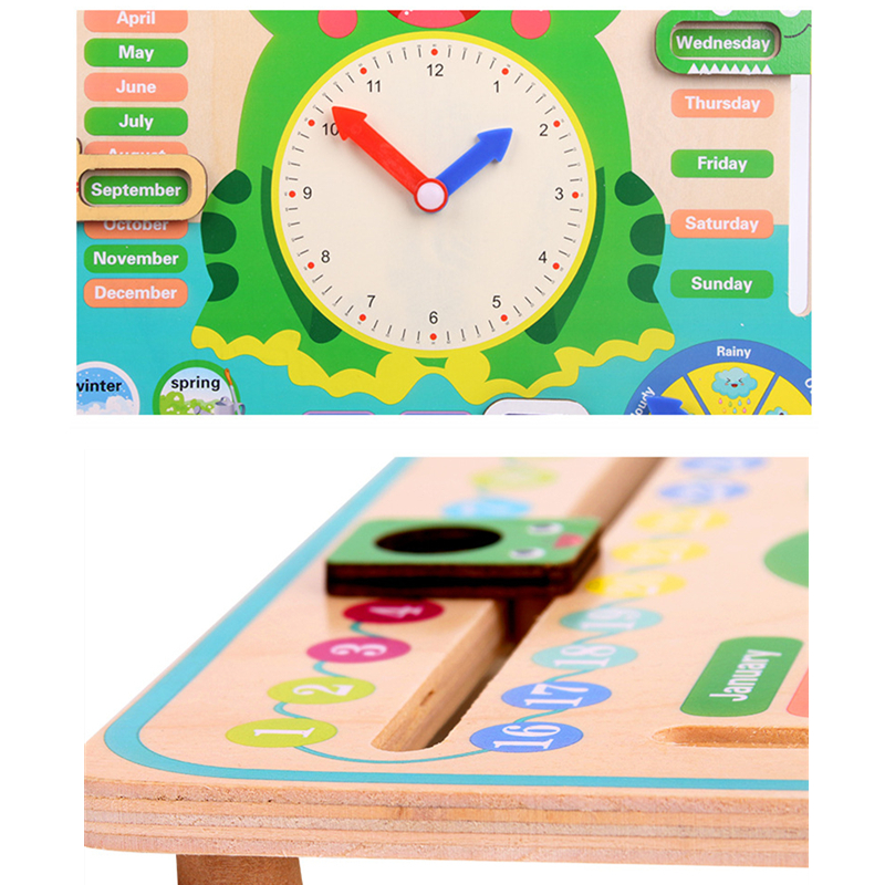 Toy Clock Wooden Teaching Aid