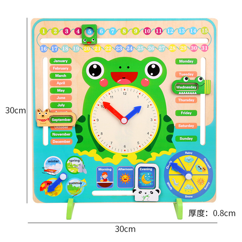 Toy Clock Wooden Teaching Aid