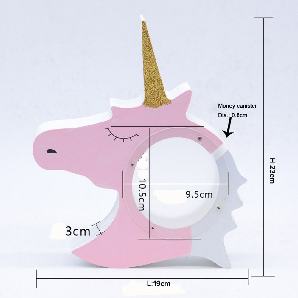 Unicorn Piggy Bank Wooden Coin Bank