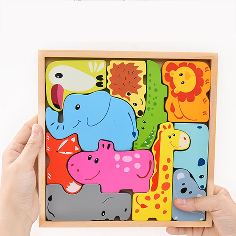 Wooden Puzzle For Kids 3D Animals