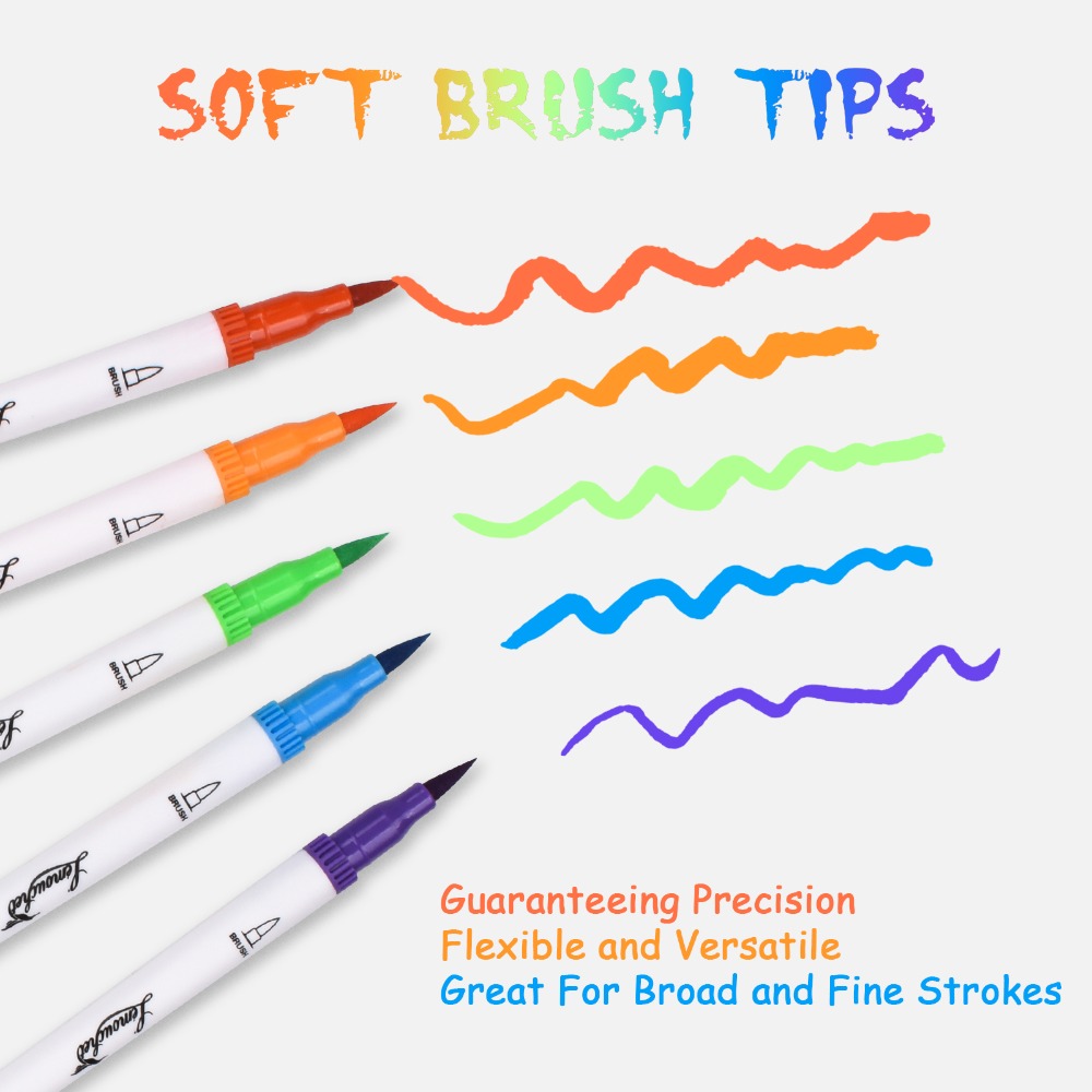 Brush Markers Pens Dual Tip (120 pieces)