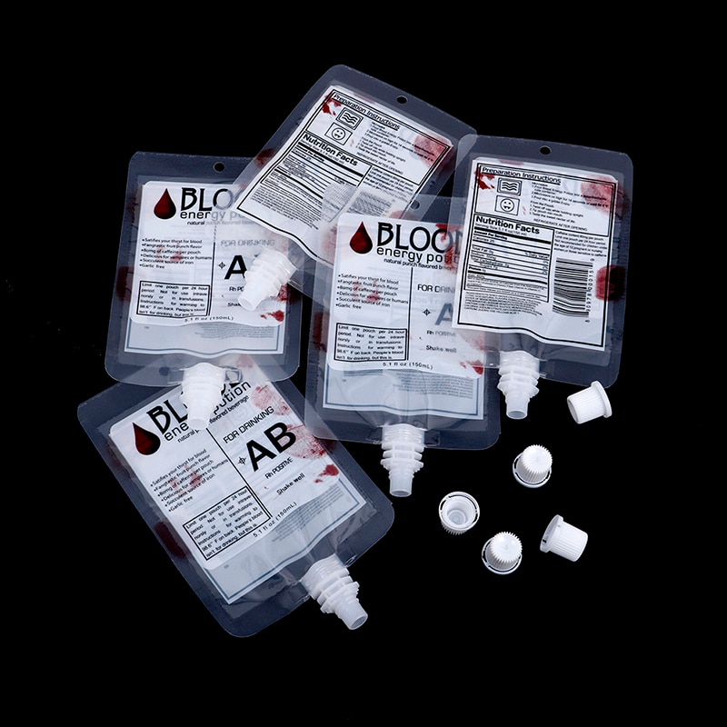 150ml Blood Bag Drink Pouches (10pcs)