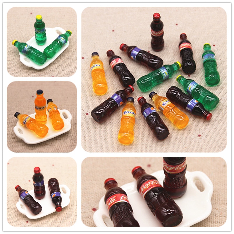 Mini Soda Bottles Miniature Decor (10pcs)