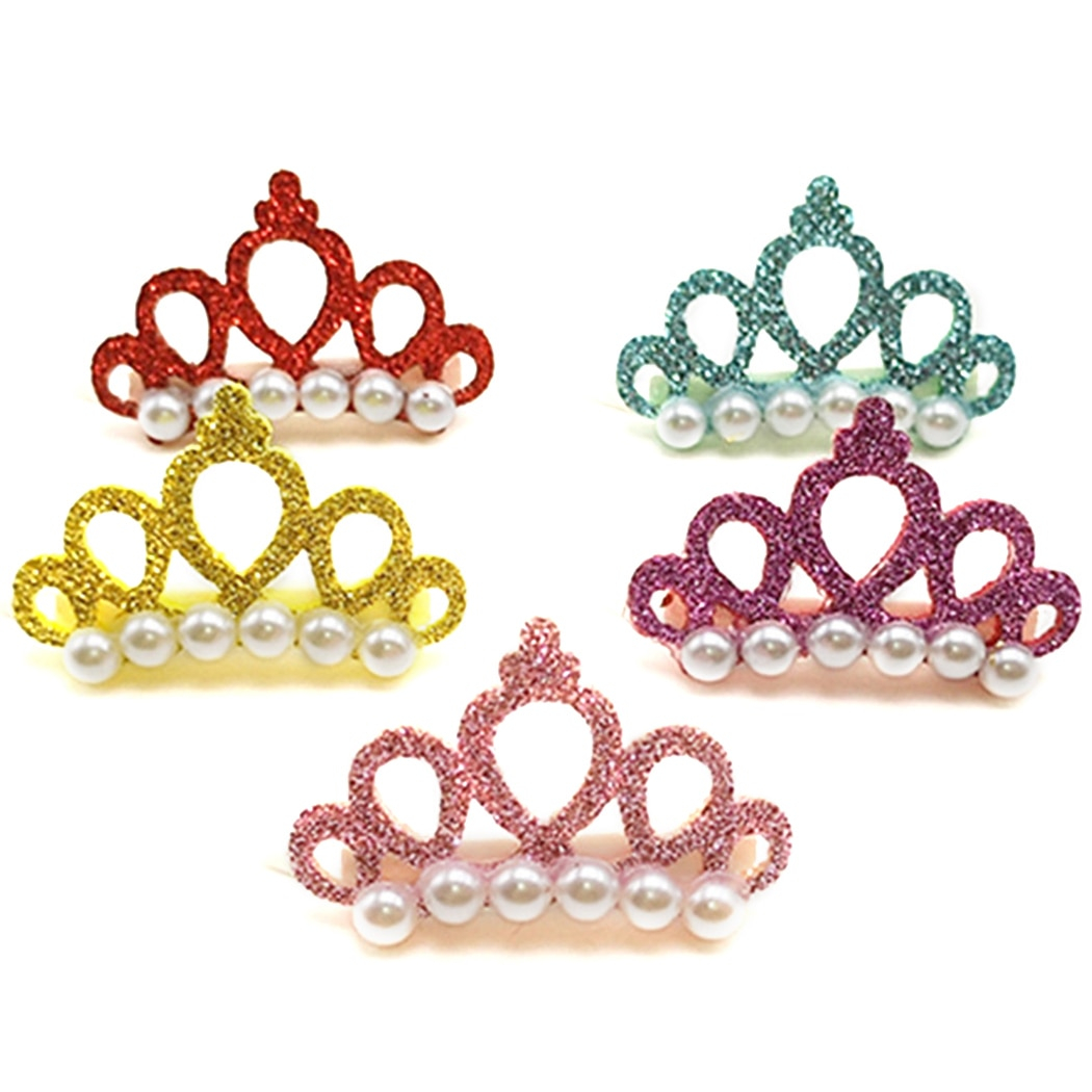 Clip-On Faux Pearl Dog Tiaras (5pcs)