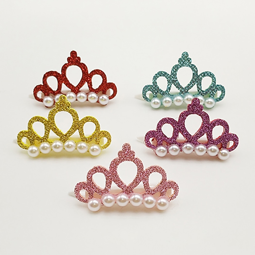 Clip-On Faux Pearl Dog Tiaras (5pcs)