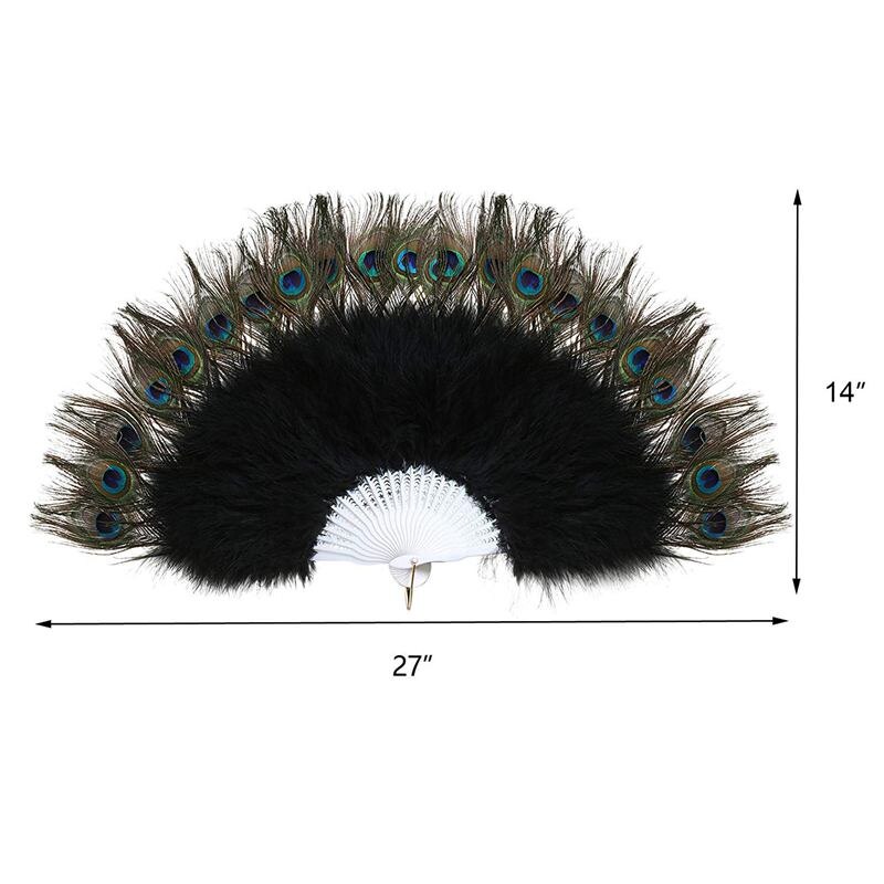 Vintage Style Peacock Feather Fan