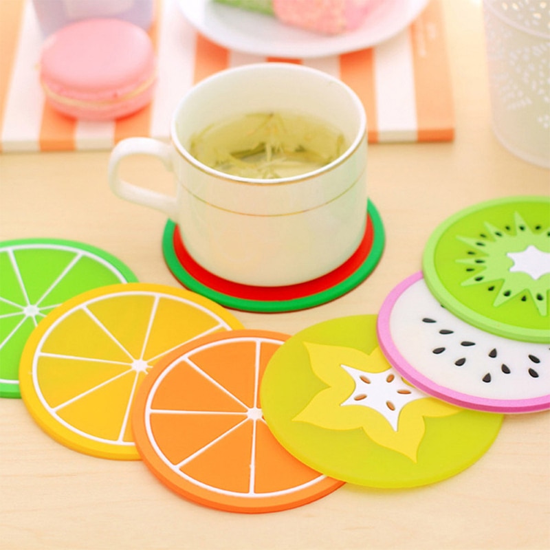 Silicone Mini Fruit Coasters (7pcs)