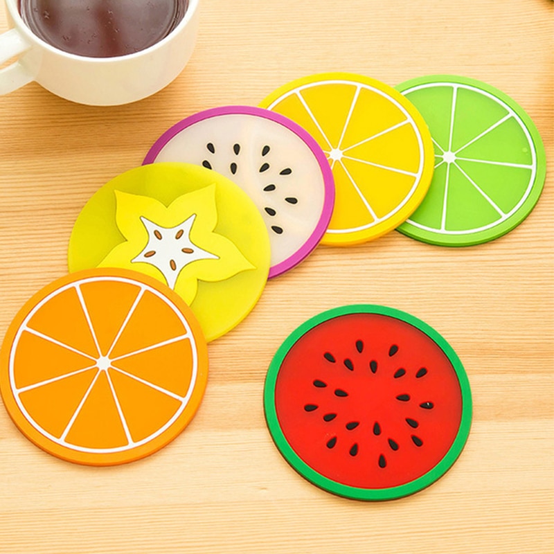 Silicone Mini Fruit Coasters (7pcs)