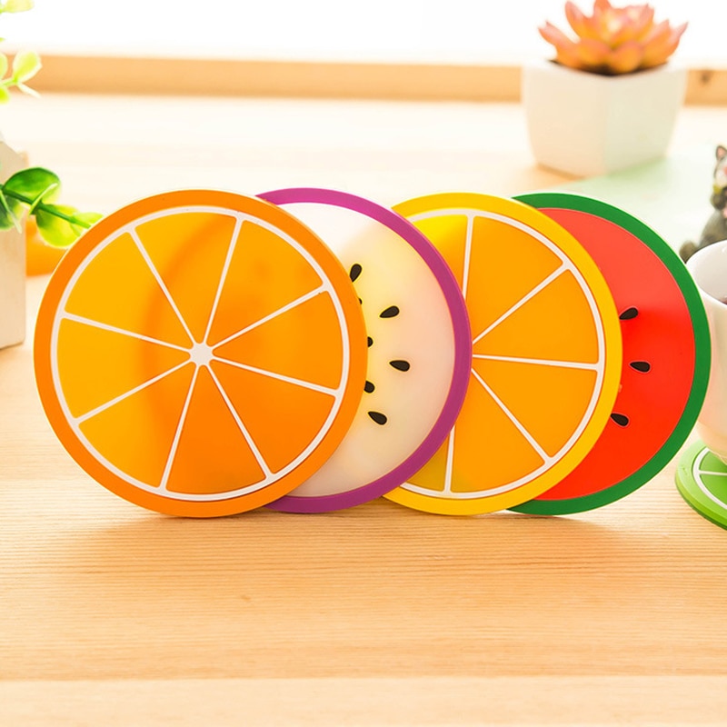 Silicone Mini Fruit Coasters (7pcs)