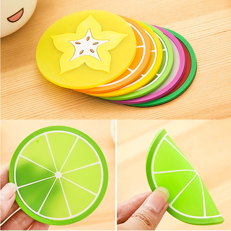 Silicone Mini Fruit Coasters (7pcs)