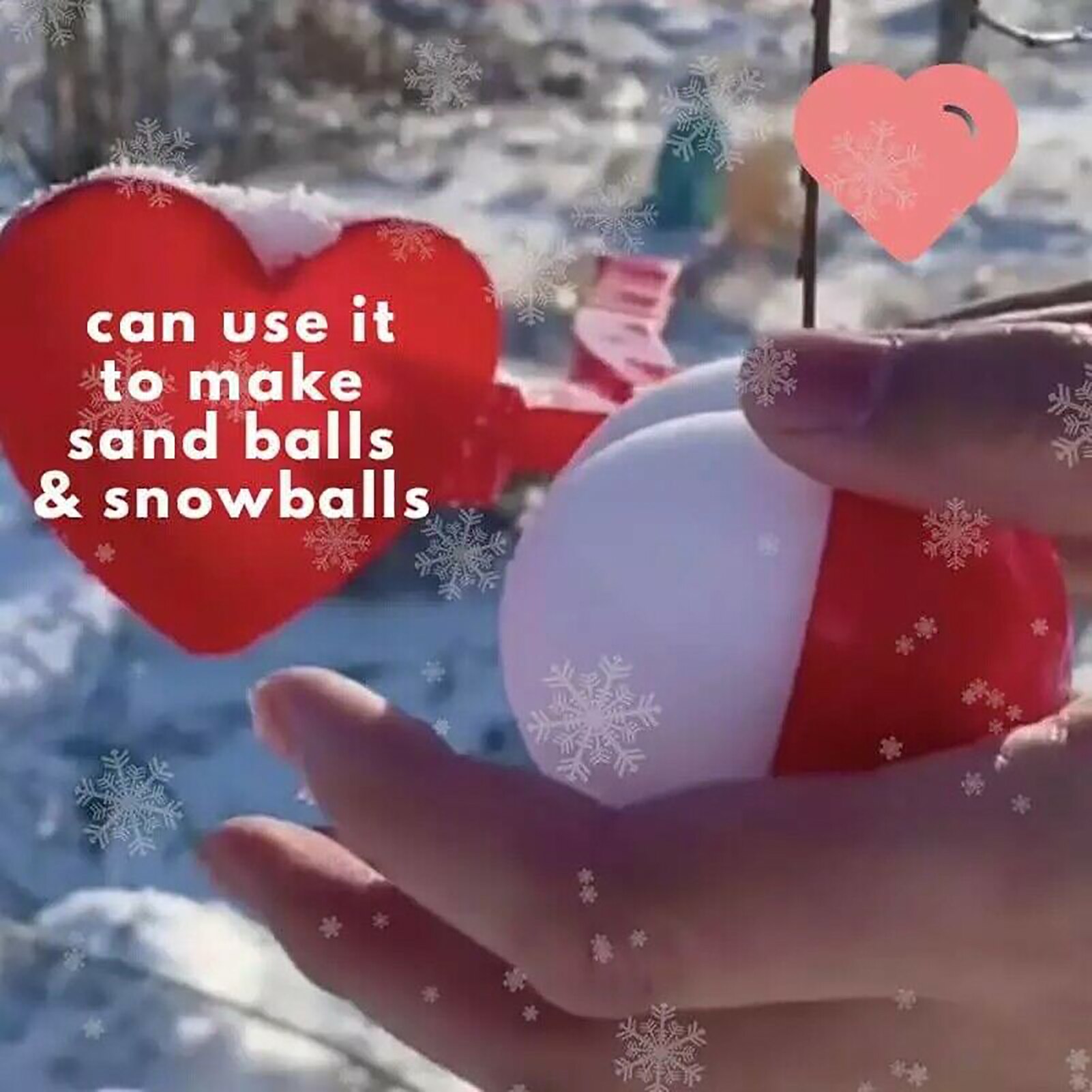 Plastic Heart Snowball Maker Mold