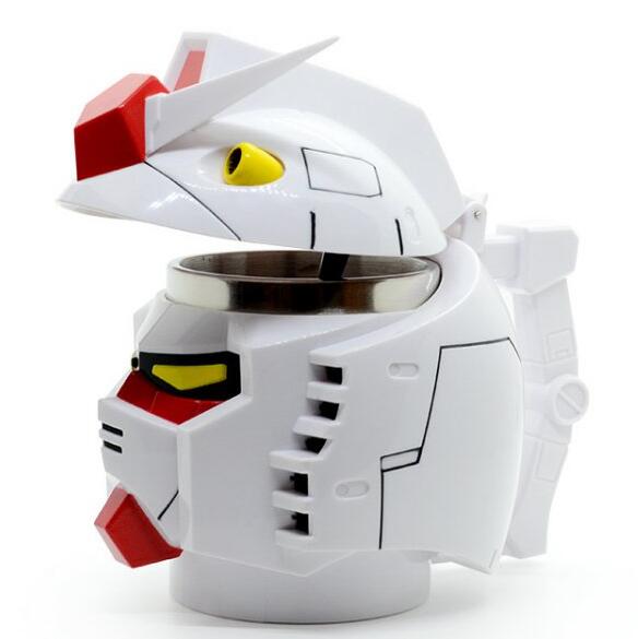 Plastic Head Gundam Mug with Stainless Steel Cup