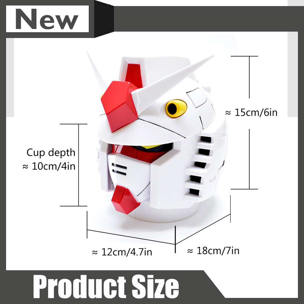 Plastic Head Gundam Mug with Stainless Steel Cup