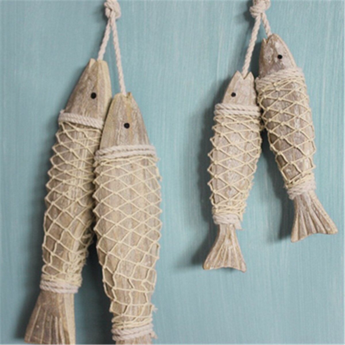 Rustic Wooden Hanging Fish Decor