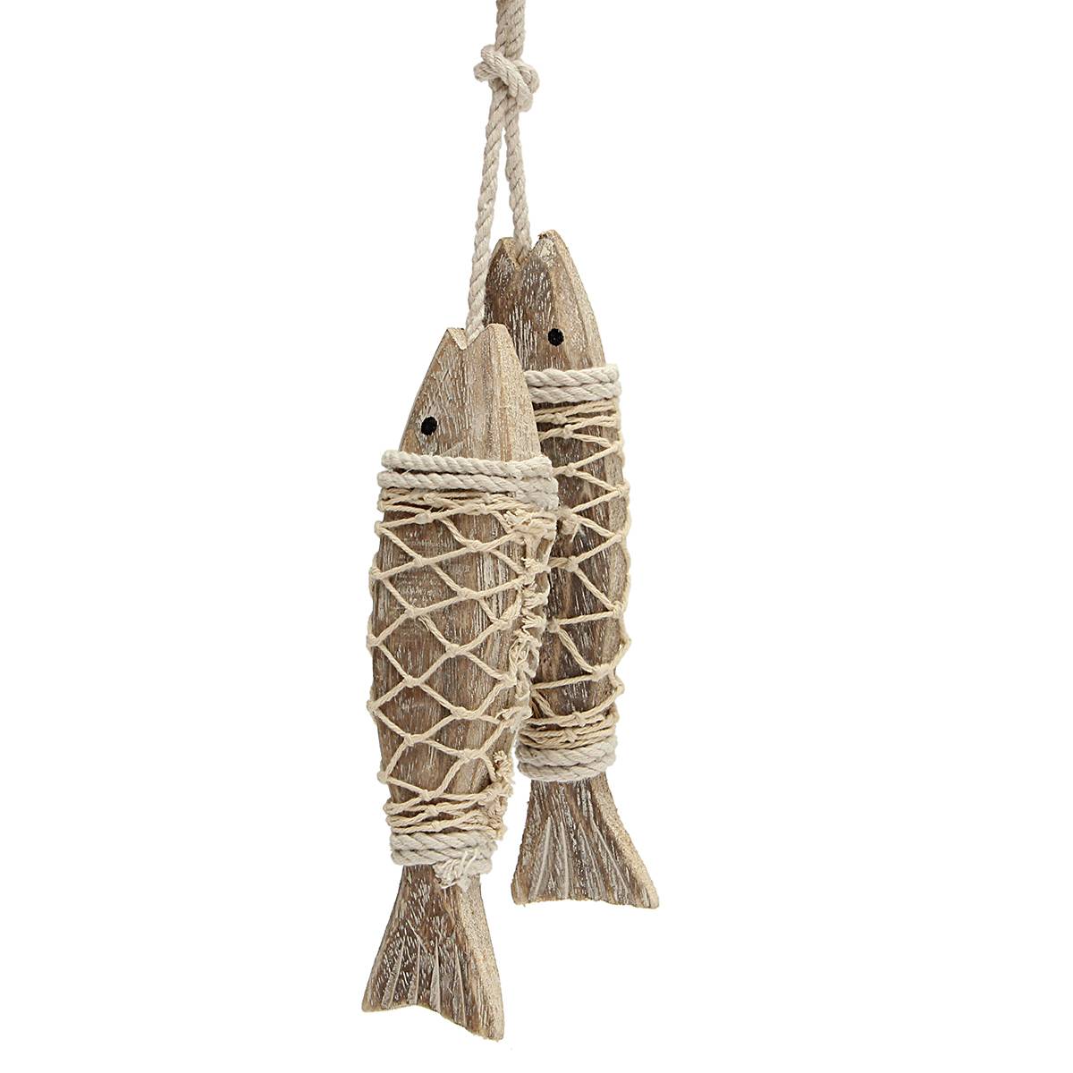 Rustic Wooden Hanging Fish Decor