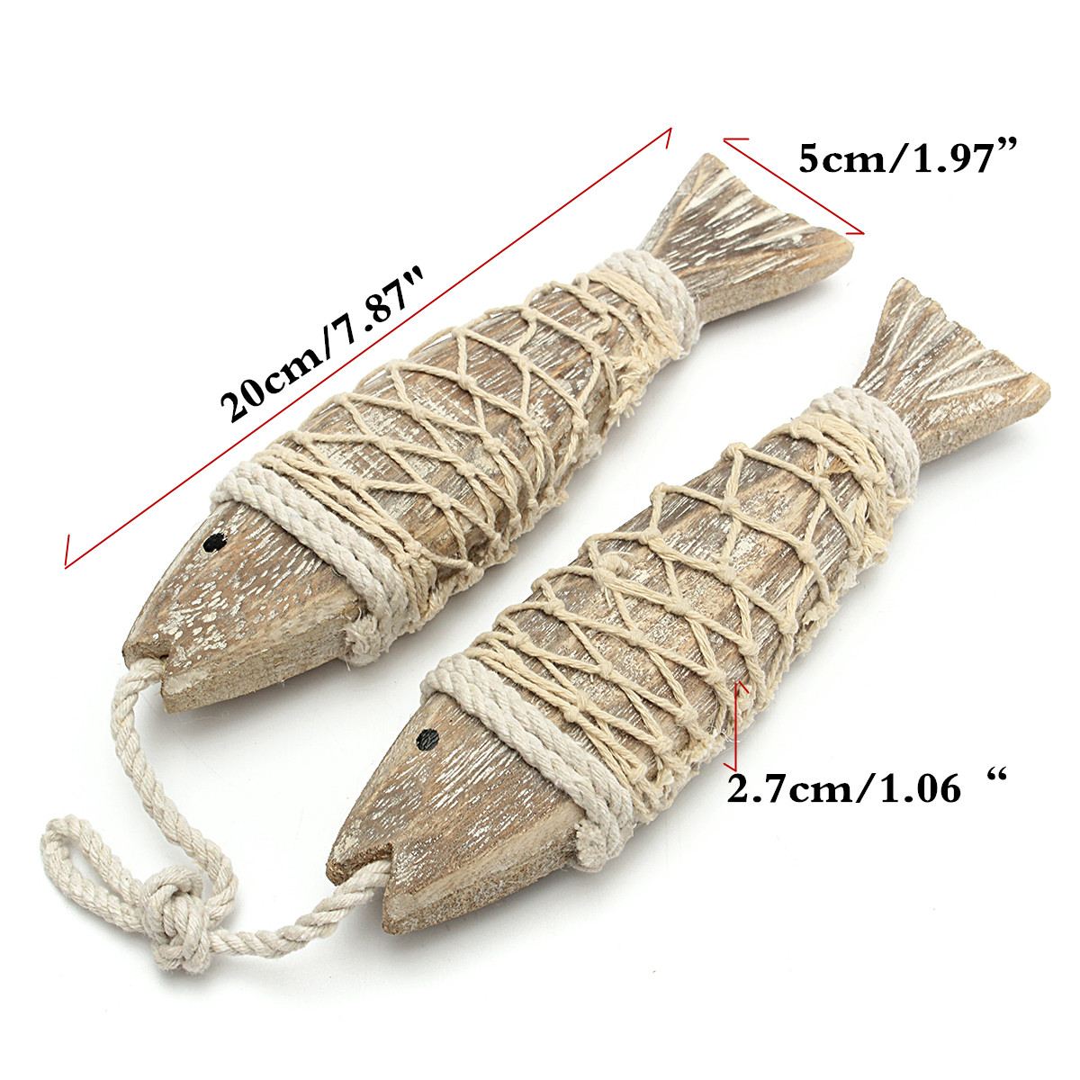 Rustic Wooden Hanging Fish Decor