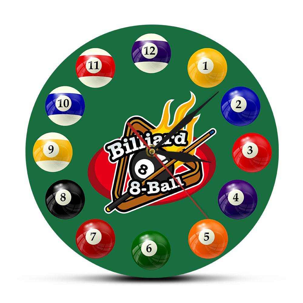 Wall Mount Analog Billiard Clock