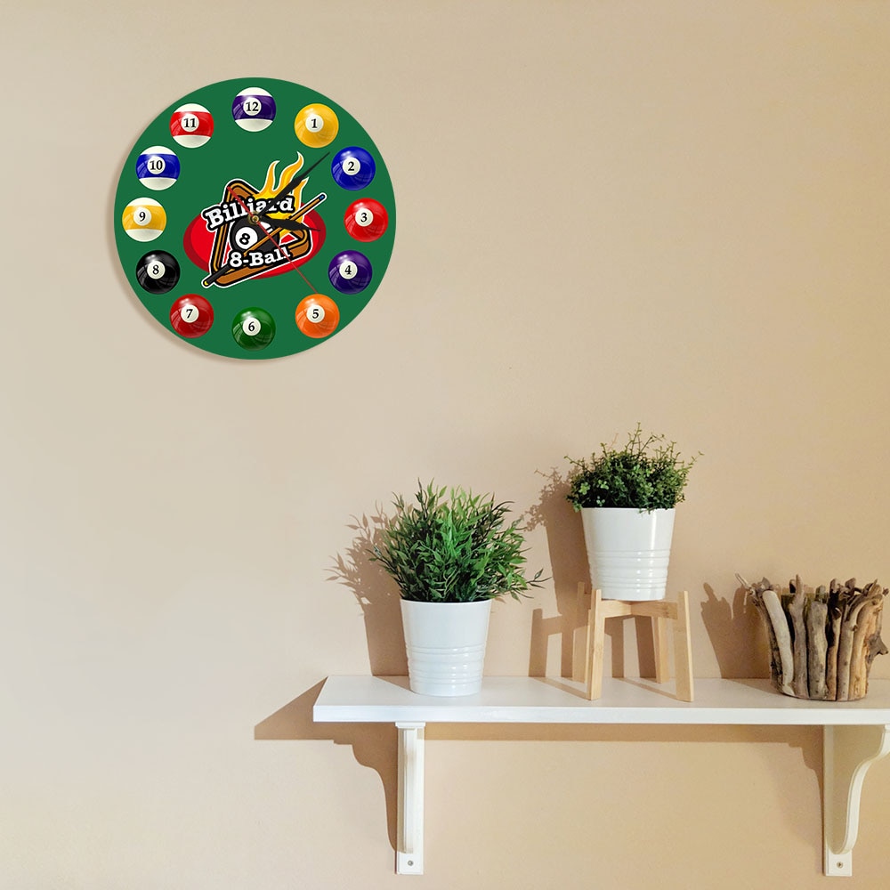 Wall Mount Analog Billiard Clock