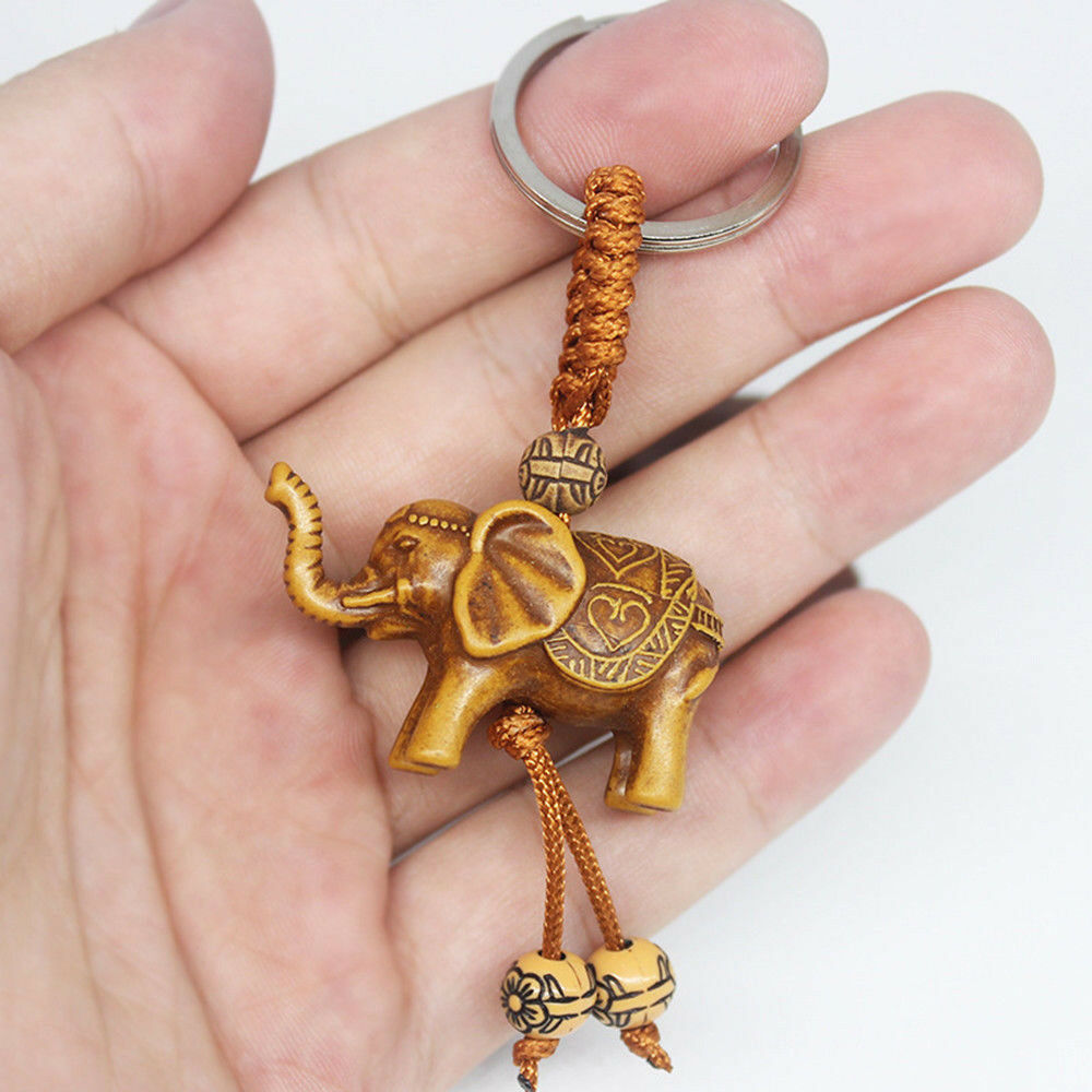 Elephant Keychain Wooden Accessory