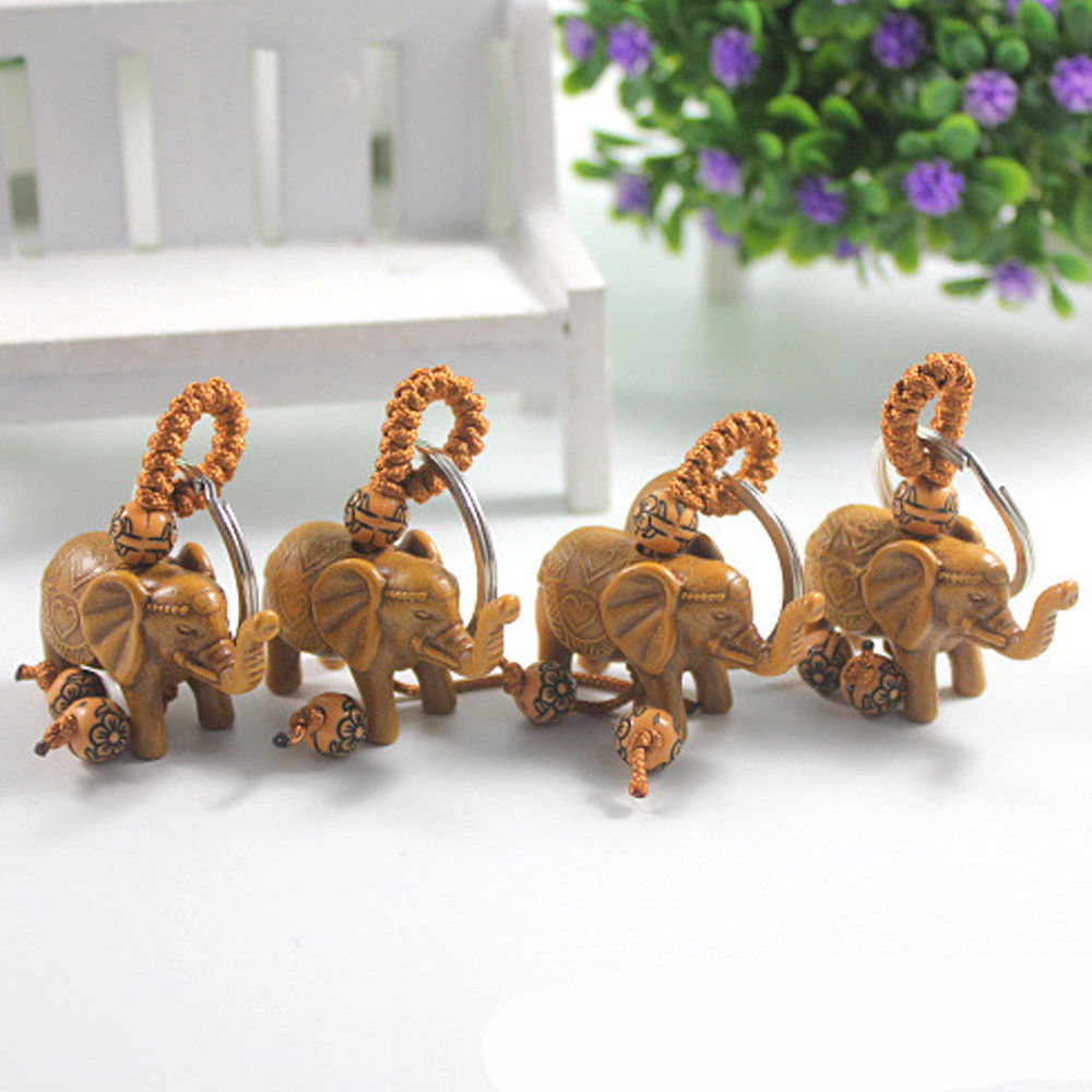 Elephant Keychain Wooden Accessory