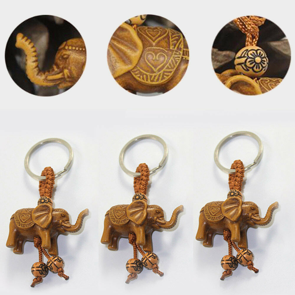 Elephant Keychain Wooden Accessory