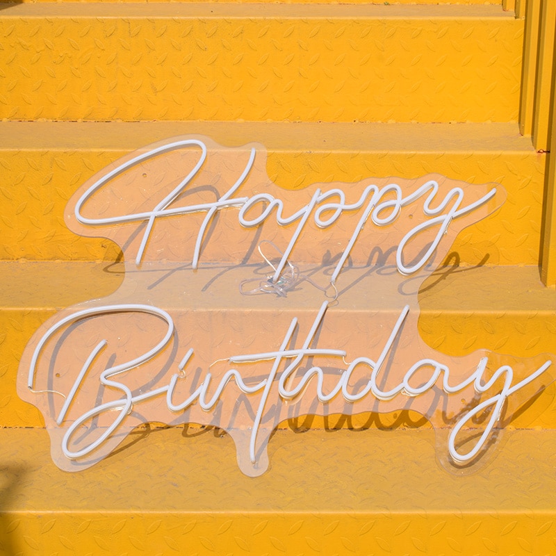 Happy Birthday LED Light Acrylic Sign