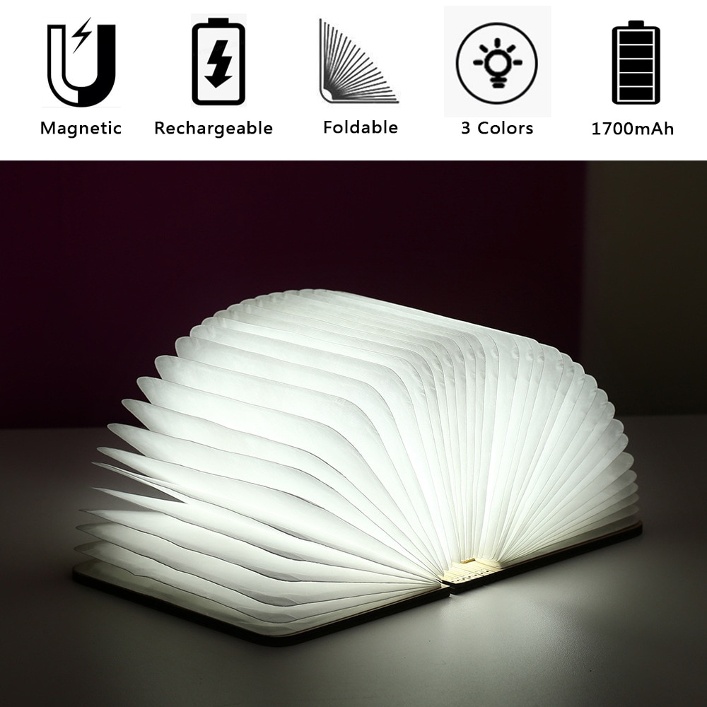 Rechargeable Book LED Lamp Decor USB Night Light