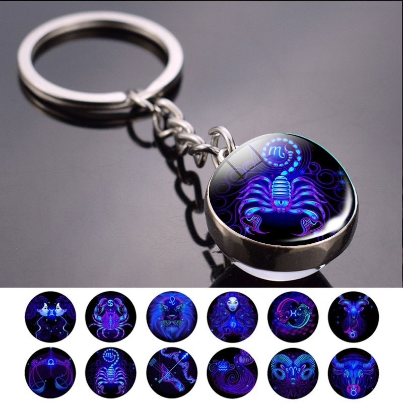 Zodiac Keychain Constellation Ball Keychain