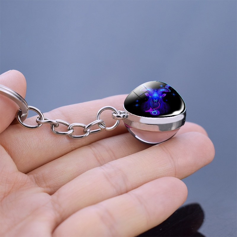 Zodiac Keychain Constellation Ball Keychain