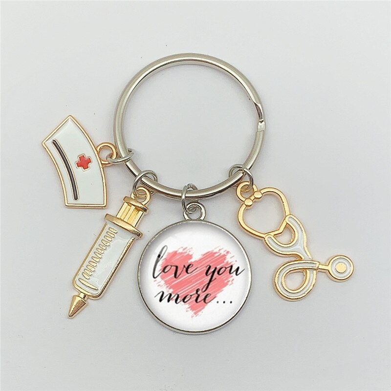 Nurse Keychain with Medical Icon Charms