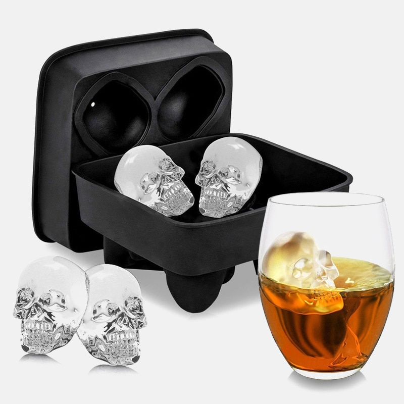 Skull Ice Tray 3D Silicone Mold