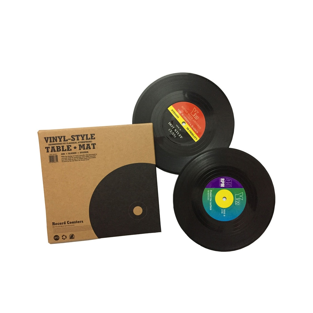 Vinyl Coasters Retro Record Cup Pads (6 pcs)