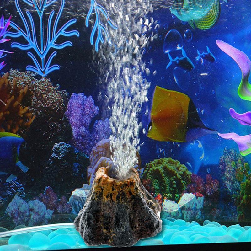 Fish Tank Volcano Aquarium Decor