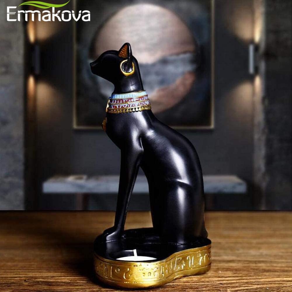 Egyptian Cat Statue and Candle Holder