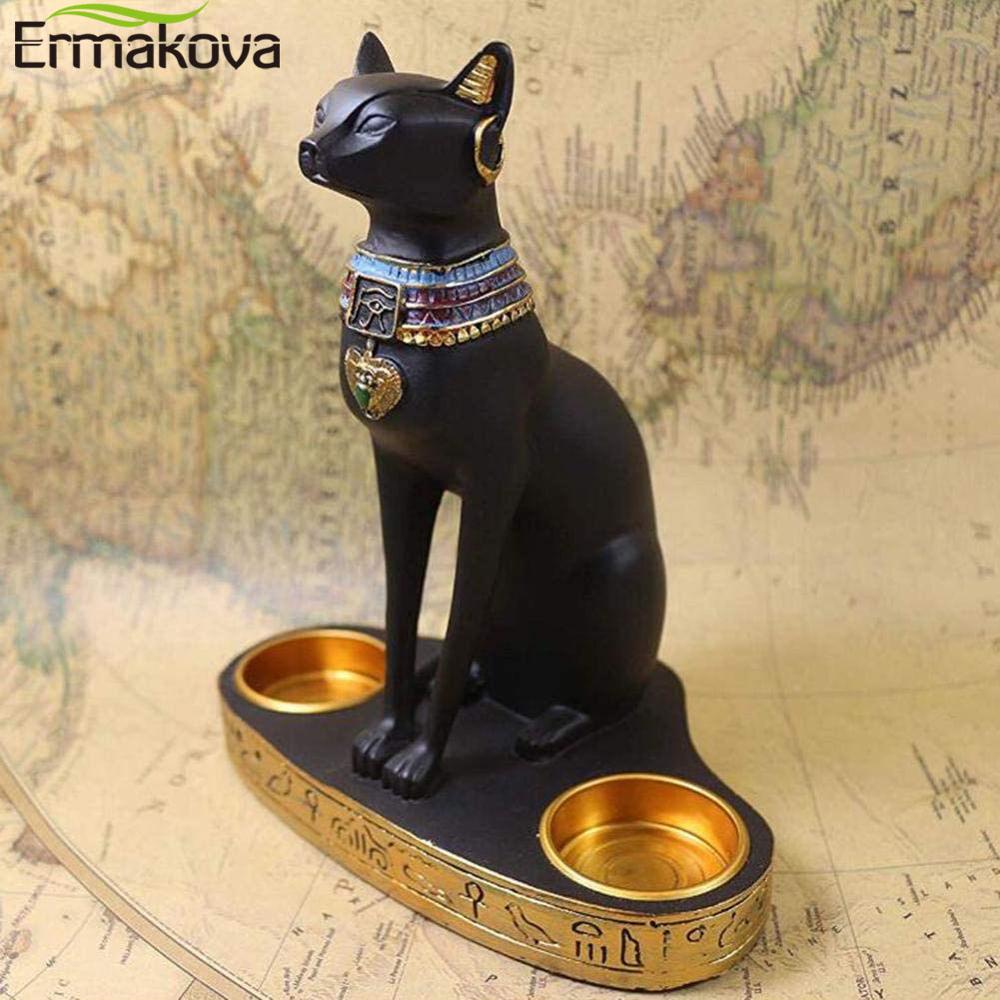 Egyptian Cat Statue and Candle Holder