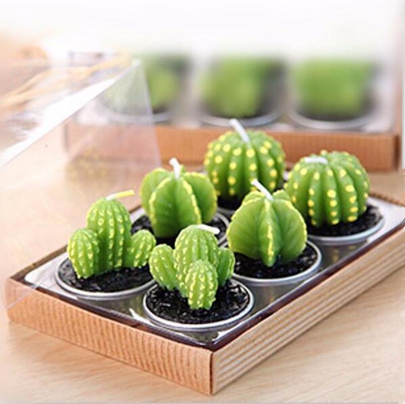 Cactus Candles Tea Light Candles (6pcs)