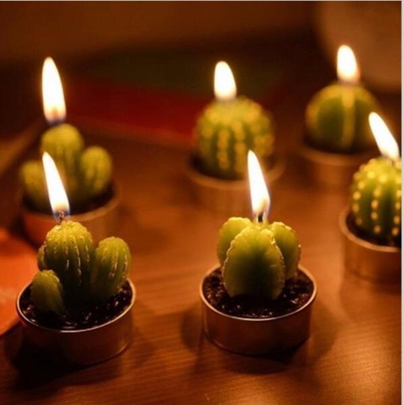 Cactus Candles Tea Light Candles (6pcs)