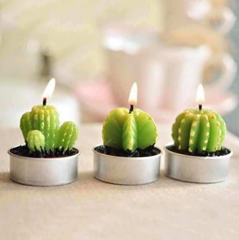 Cactus Candles Tea Light Candles (6pcs)