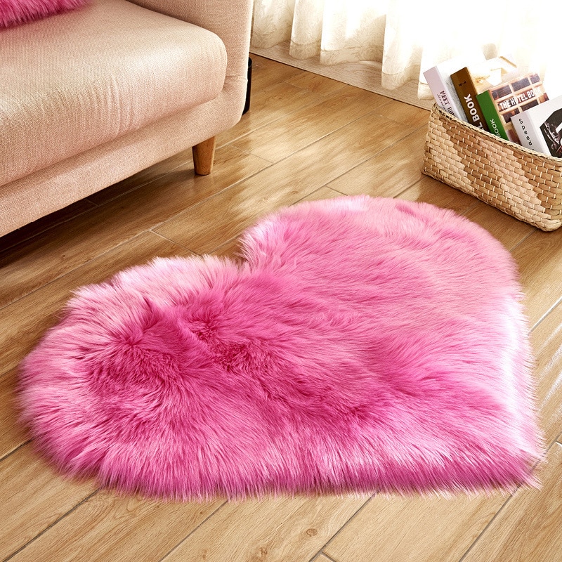 Heart Shaped Rug Faux Fur